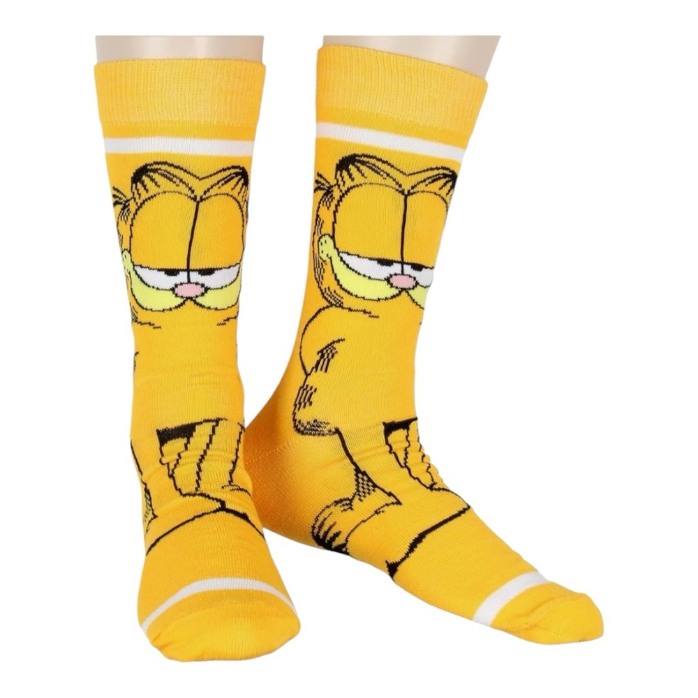 Garfield Socks Unisex Fits shoe size 6 - 12, Orange, Crew Socks Women, Men New
